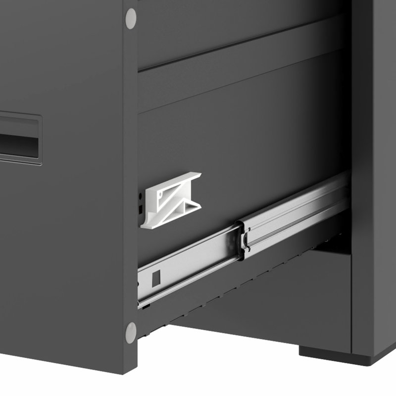 Classeur vertical à 4 tiroirs avec serrure verticale en métal pour bureau à domicile, Noir