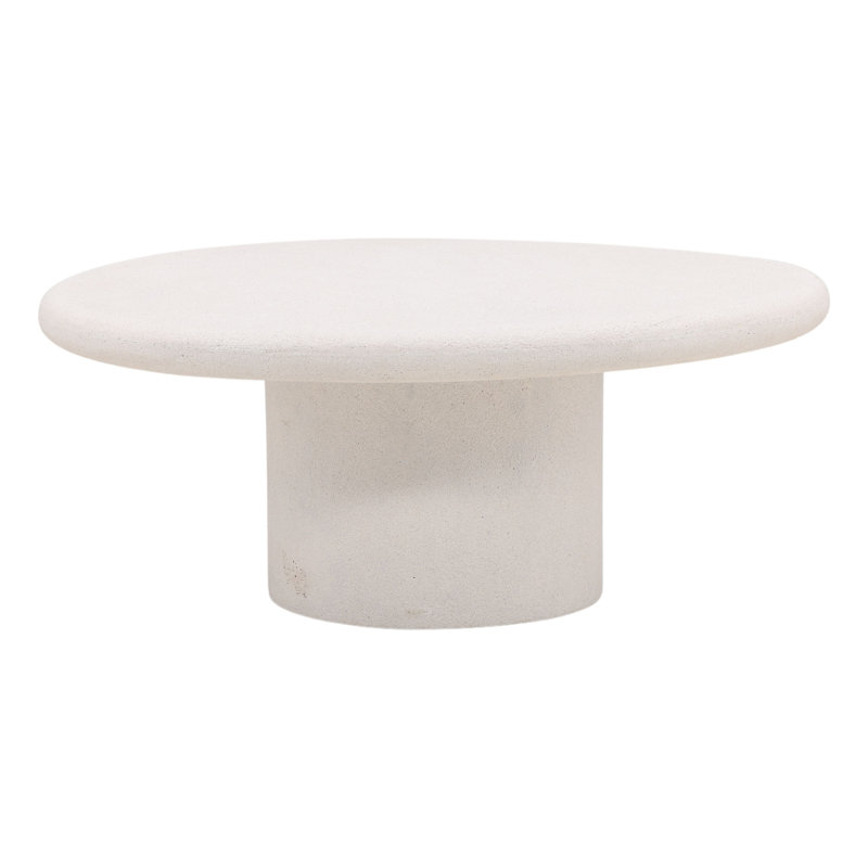 Raul Concrete Terrazzo Coffee Table, White