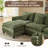 108'' Modular L-Shaped Sectional Sofa with Ottoman, Chenille Cloud Couch with Side Pocket & USB Ports for Living Room or Apartment,Green-1503799270