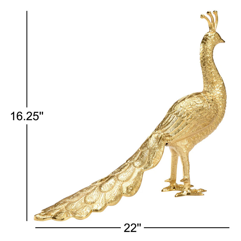 2 Piece Peacock Figurine Set