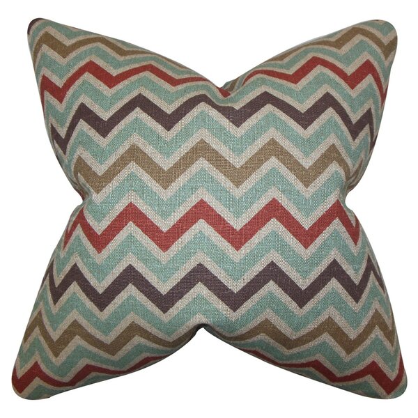 Zig Zag Multi Color Pattern Hot Pink Orange Teal Gold Throw Pillow with Insert  Included Couch Cushion