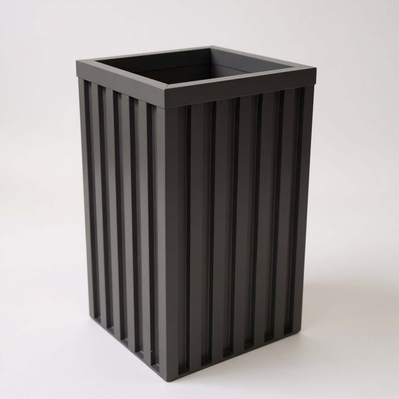 Square Grove Column Planter - Black, Black