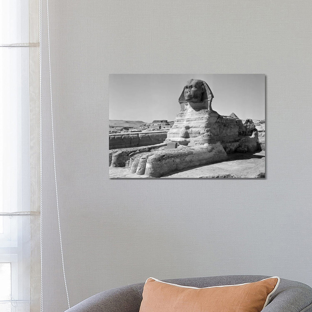 1950s The Sphinx At The Giza Pyramids Cairo Egypt - Wrapped Canvas Print