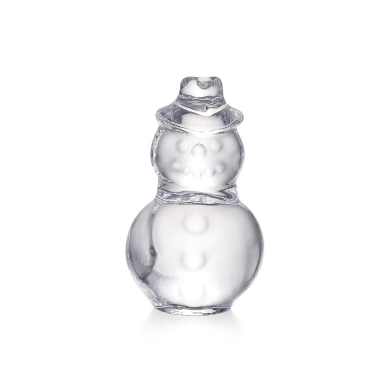 Handmade Glass Tall Snowman Figurine, X-Large
