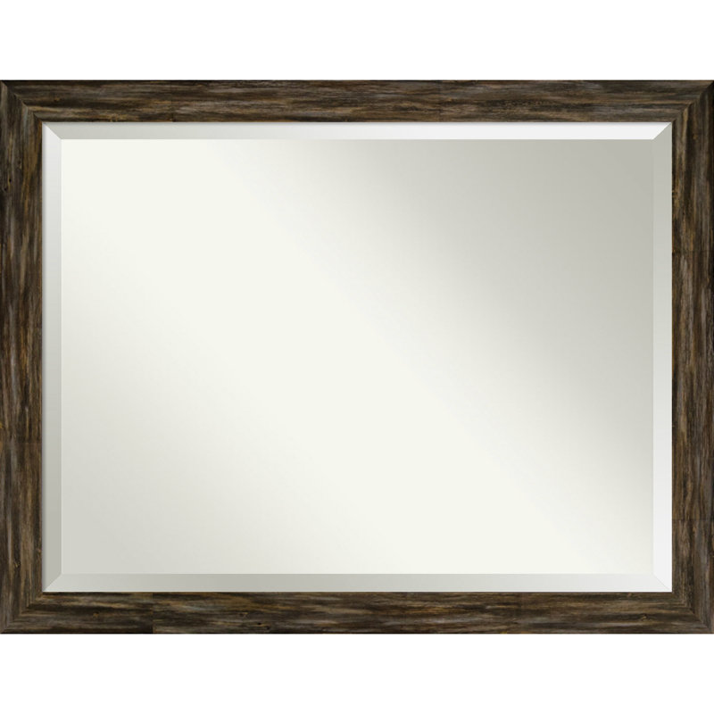 Miroir de salle de bain Fencepost, H 35 po x l 45 po, Brun