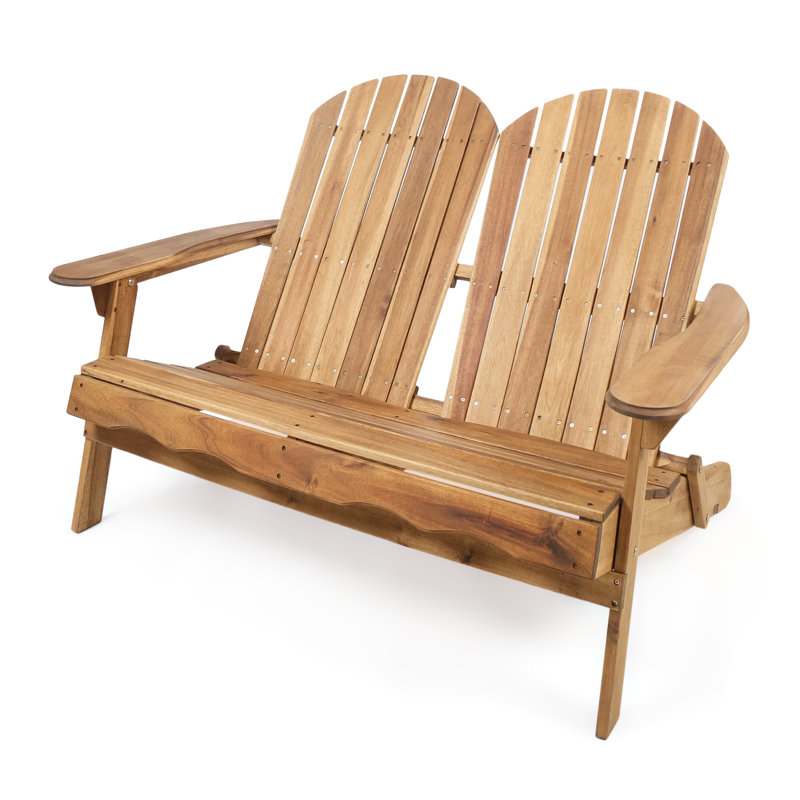 Banc de jardin en bois Dewitt Adirondack, Teinte naturelle