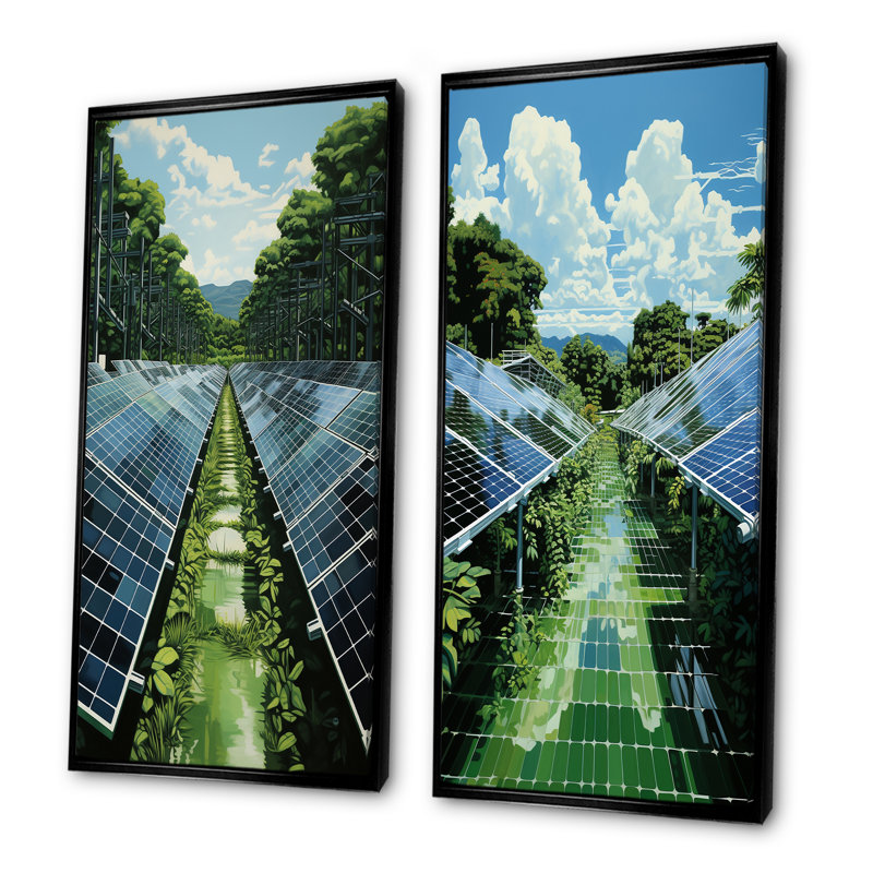 Ensemble de 2 panneaux solaires Green Solution Field I - Panneaux solaires, H 40 po x l 41 po, Cadre flottant noir