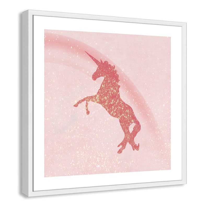 Paillettes licorne 2, H 27,5 po x l 27,5 po x P 1,19 po, Cadre boîte champagne