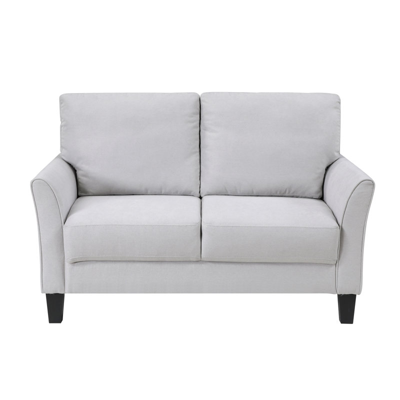 Moderne, contemporain, causeuse rembourrée, gris, siège moelleux, confort, mobilier de salon en bois massif durable, 1 pièce