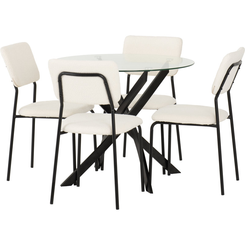 Yelena 4 - Person Dining Set, Ivory