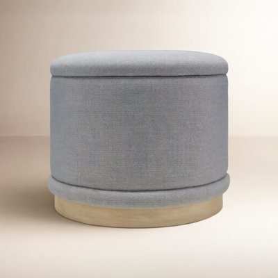 Nellya 20" Linen Upholstered Ottoman