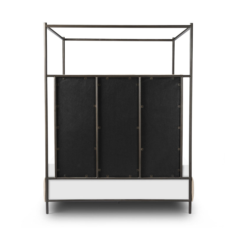 Leigh Canopy Bed-Palm Ecru-King, Queen, Gray