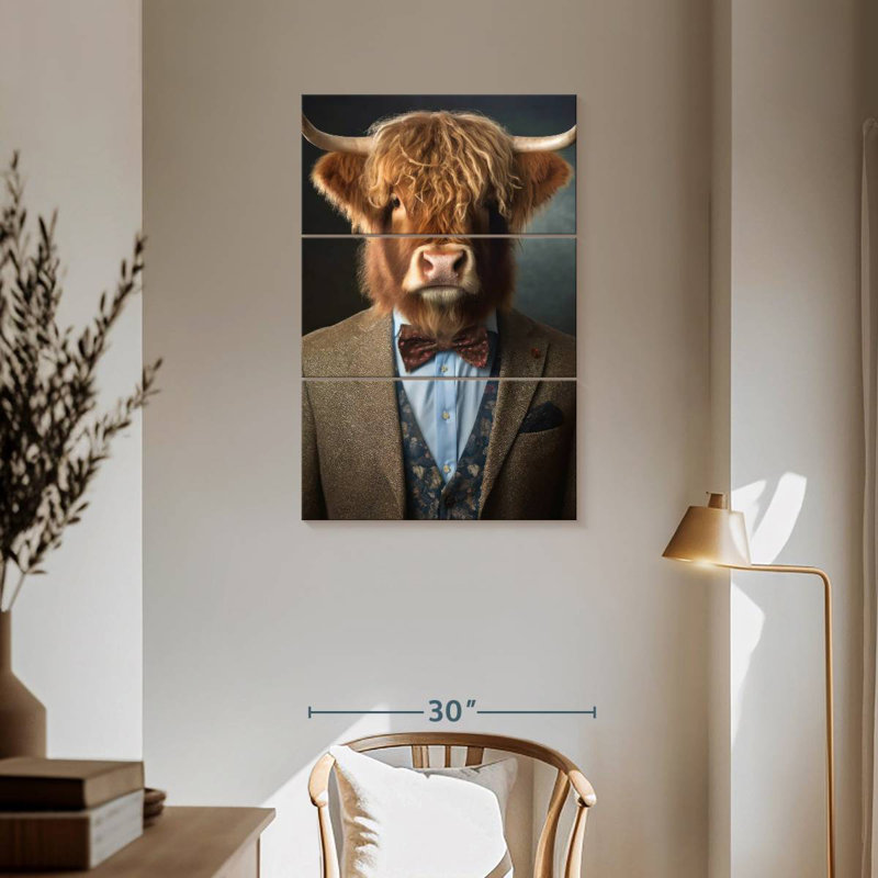 Brampt A Highland Cow Portrait, 57" H x 36" W