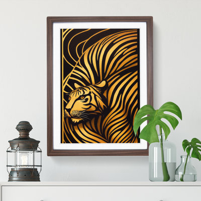 Stripes of a Tiger Abstract 1 Piece Single Picture Frame Wall Art