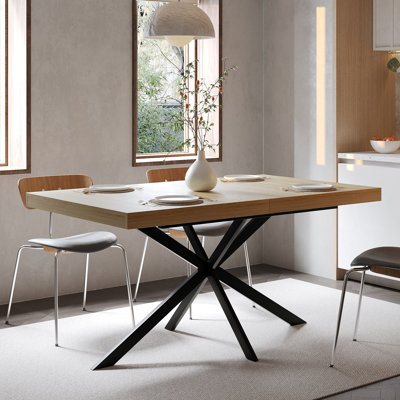 Solvyn  55.11" - 70.86" Retro Rectangular Extendable Dining Table With Hidden Storage