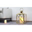 Ensemble de 2 grandes lanternes à bougie en acier inoxydable Mercer41 de 13 po de hauteur (rectangle doré)-1450780004