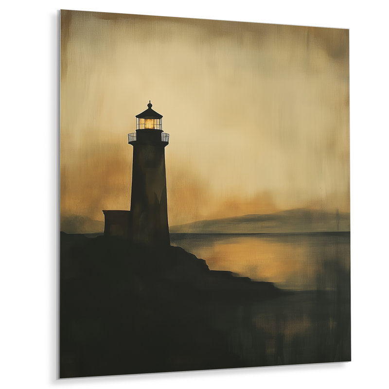 Ambroisine I - Décoration murale en métal Phare, H 40 po x l 30 po