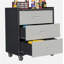 Armoire de rangement robuste en métal avec roues - Armoire à outils à 3 tiroirs pour solutions de rangement de garage, de bureau et de maison, noir / gris