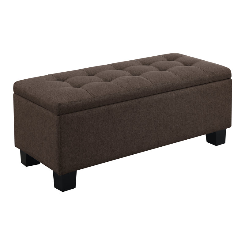 Markleville Polyester Upholstered Storage Bench, Brown