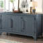 Armoire de rangement Ustyle en bleu marine. + Placage en pin, rangement spacieux et robuste avec rangement réglable