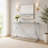 Chrome Glass Top Entryway Console Table Accents