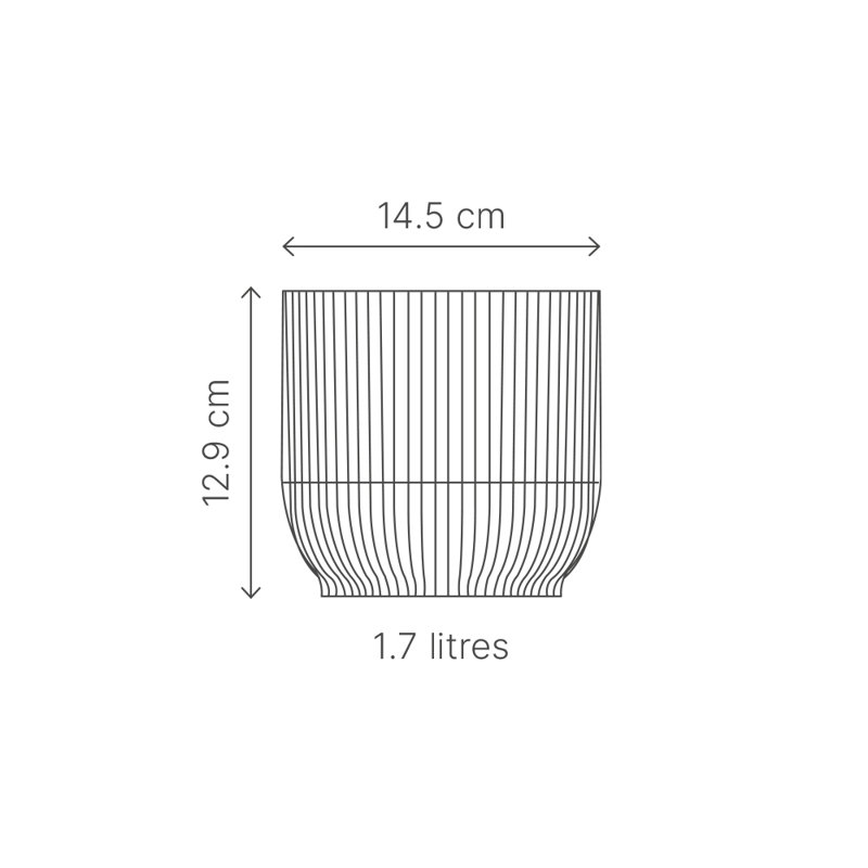 Pot Planter, 12.90cm H x 14.50cm W x 14.50cm D
