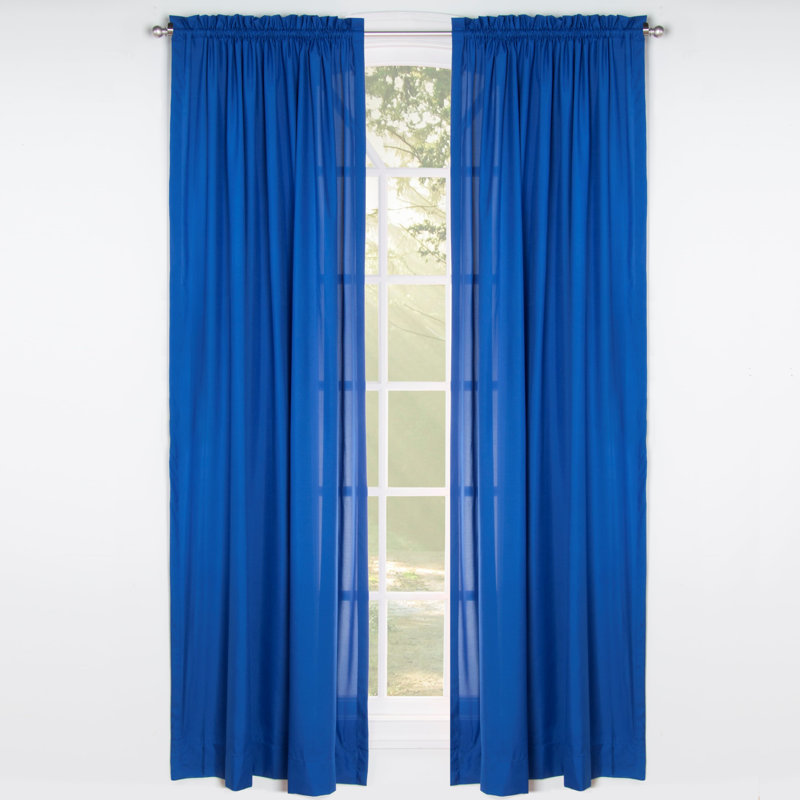 Semi Sheer Curtain Single Panel, Blue