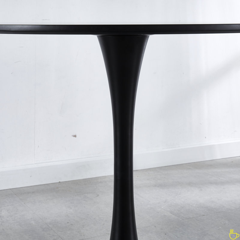 Table de salle à manger pour 4 à 6 personnes avec plateau en MDF, table de salle à manger à piédestal, table basse de loisirs