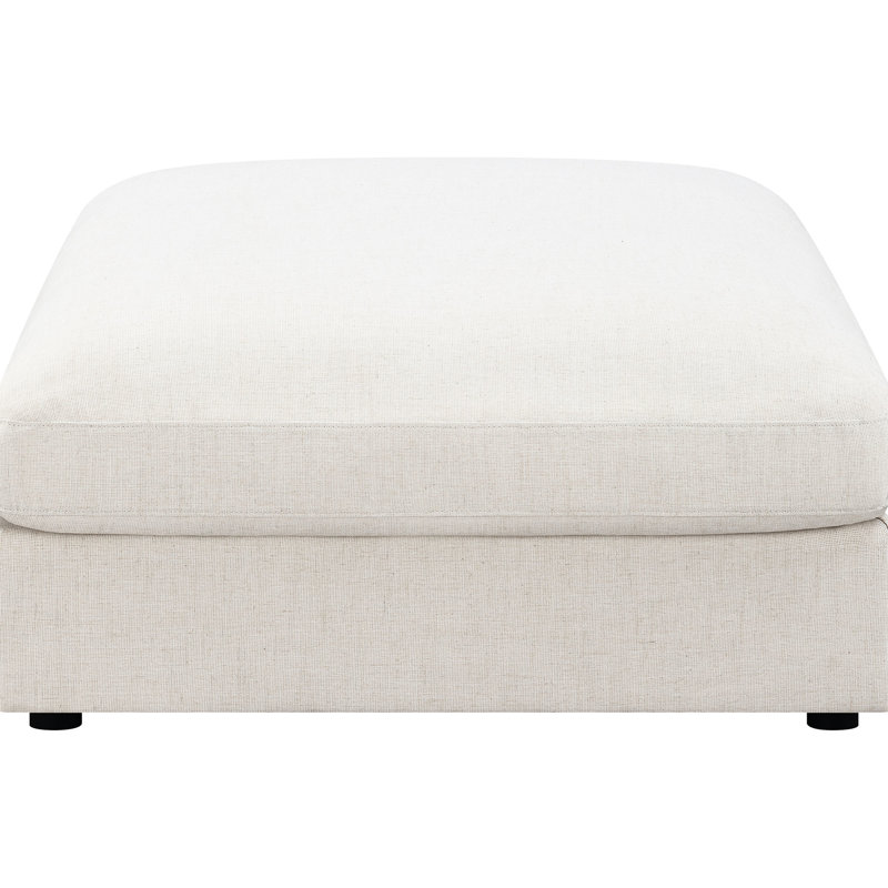 Duncan Beige Square Upholstered Ottoman