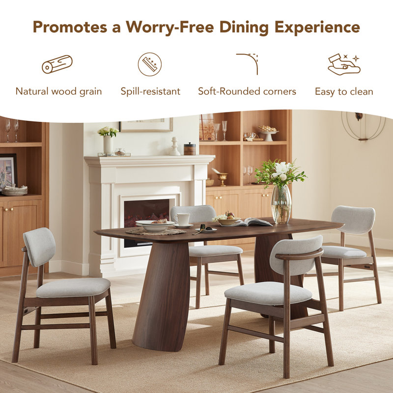 71'' Bentwood Leg Dining Table, Walnut