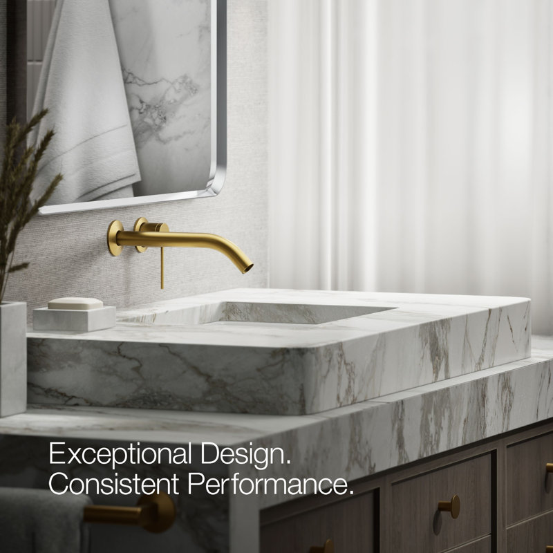 Components Wall-Mount Bathroom Sink Faucet Handle, Vibrant Brushed Moderne Brass