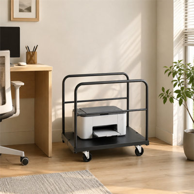 36.1" x 24.1" 2‑in‑1 Steel Drywall Panel Dolly, 1800 lbs Heavy‑Duty Cart with 5‑Inch Swivel Casters, 4 Side Handrails Locking Brakes for Factory, Wa