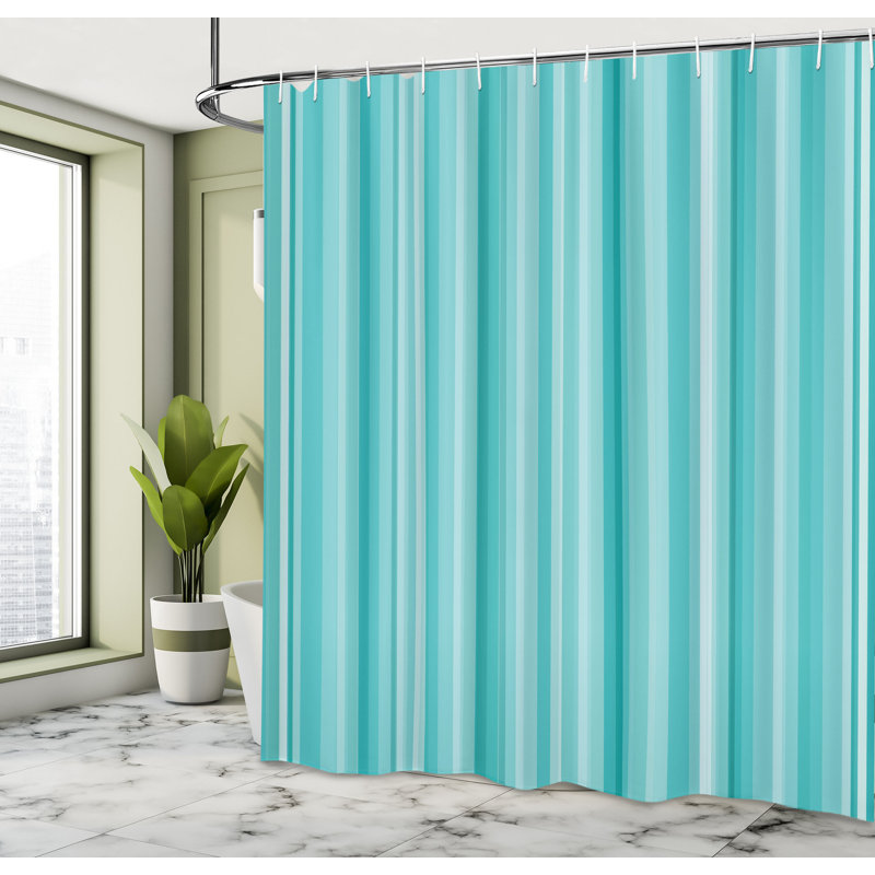 Striped Shower Curtain with Hooks Included, 70" H x 69" W