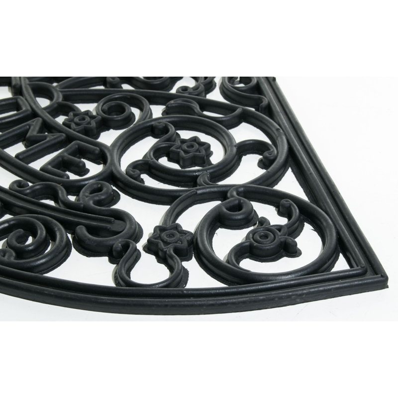 Needville Non-Slip Outdoor Doormat, Semi-Circle 1'6" x 2'6"