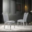 Ensemble de salle à manger 5 pièces Iris, table à piédestal ronde avec 4 chaises, blanc vieilli et gris