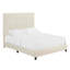 Grand lit plateforme tapissier capitonné beige-1958494051