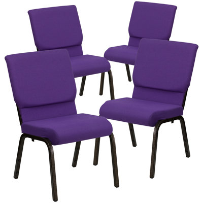 Rayleigh 18.5"W Dot Fabric Stacking Church Chair
