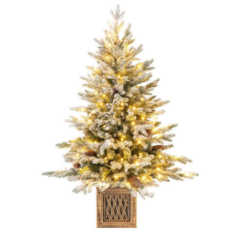 Arbre de Noël artificiel enneigé 4 pi avec branches en PVC