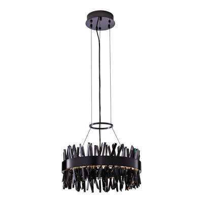 Glacier 20-in (58-watt) LED Black Nickel Pendant