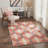 Modern Striped Machine Washable Red / Beige / Blue Indoor Area Rug with Non-Slip Backing-128992191