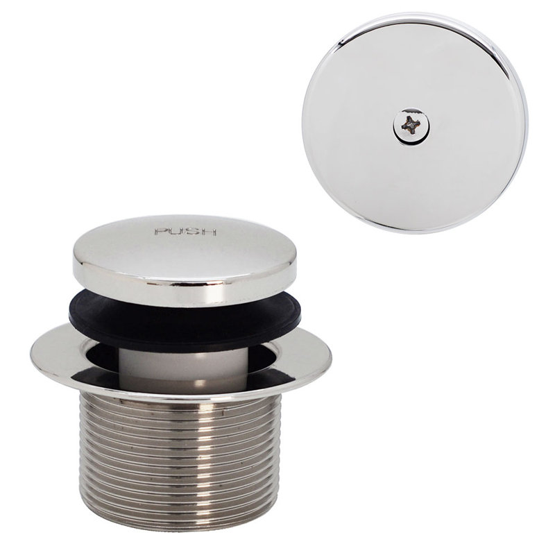 Bonde de baignoire 1-1 / 2 po à gros bout de bec avec trop-plein à un trou, Chrome poli