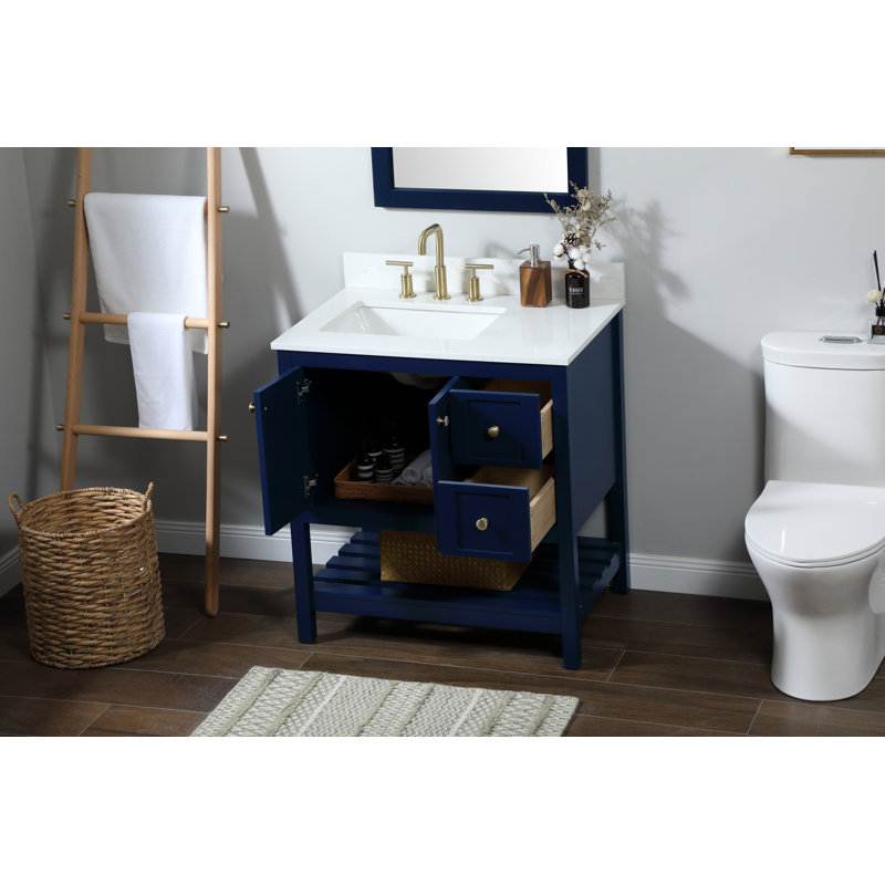 Ensemble de meuble-lavabo simple 32 po Krish, Bleu