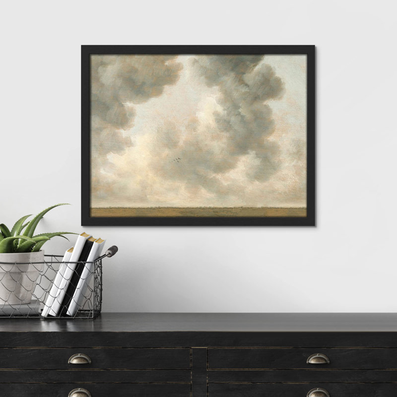 «Sunlight Countryside Field Sky» sur papier, H 11 po x l 14 po, Noir