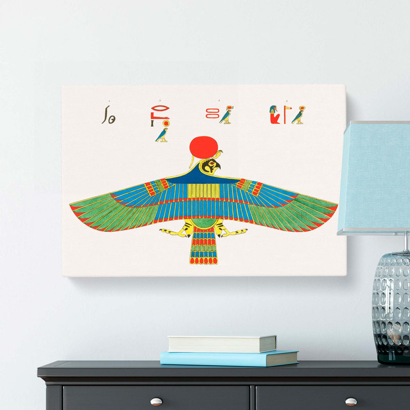 Hawk Emblem by J.F. Champollion - Wrapped Canvas Painting, 50cm H x 76cm W x 3cm D