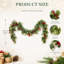 Guirlande 6,3 pi Eucalyptus artificiel avec baies rouges pour décoration de Noël