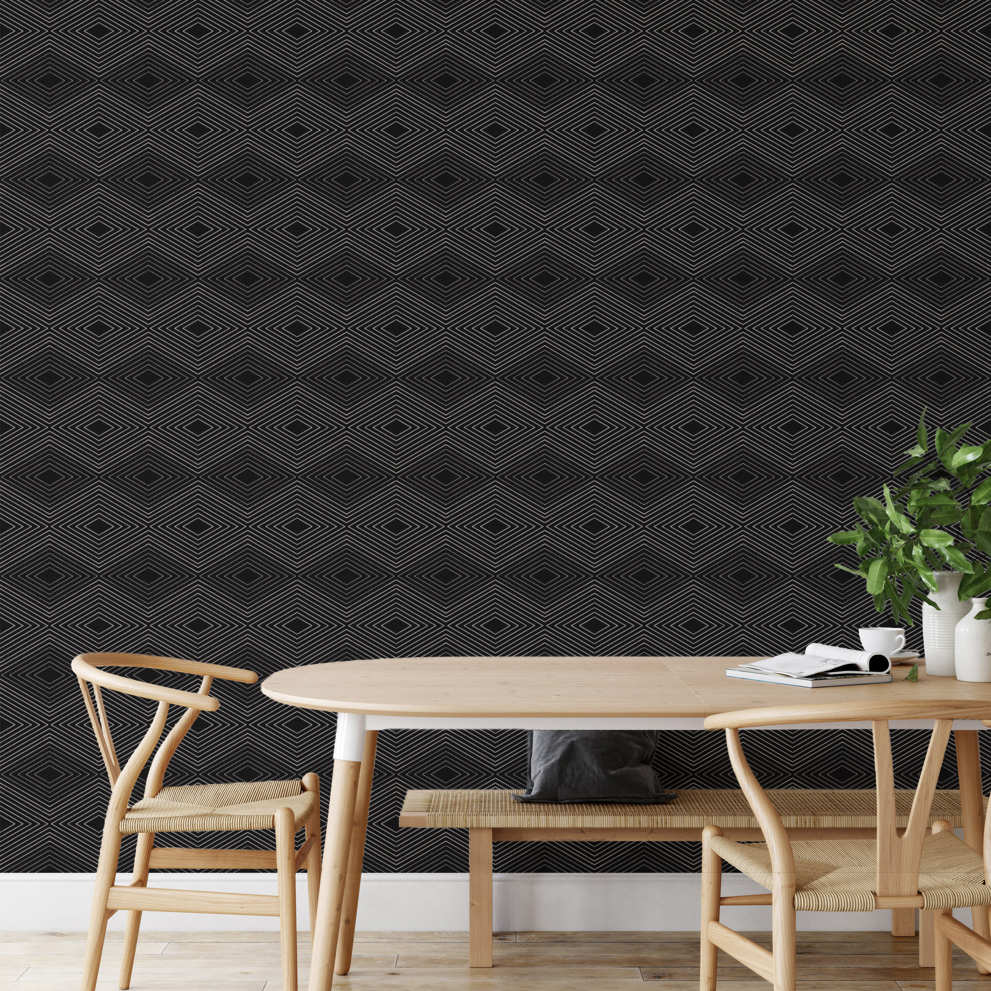 Huron Peel & Stick Wallpaper Roll, Onyx, Non-pasted