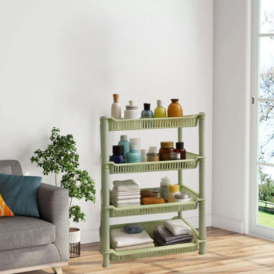Étagère de salle de bain à quatre couches Étagère de cuisine à plusieurs couches Étagère de rangement de bureau pour salle de bain
