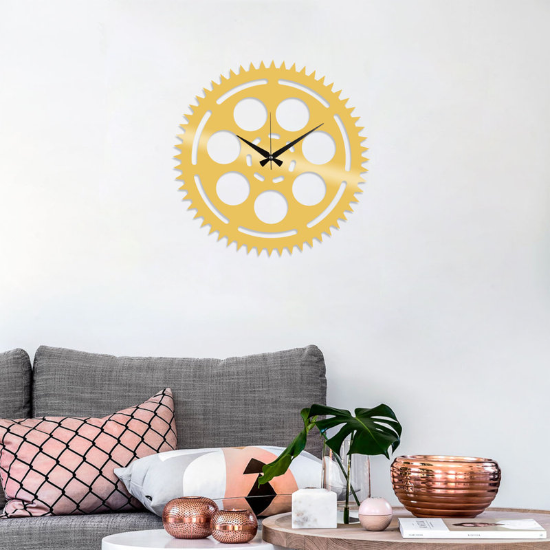 Metal Wall Clock, Gold/Black