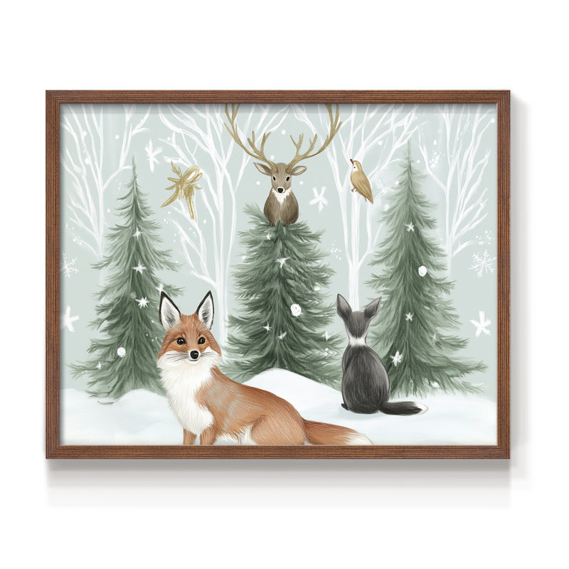 Art de Noël - Cxxxv - reproduction encadrée, H 16 po x l 20 po, Noyer