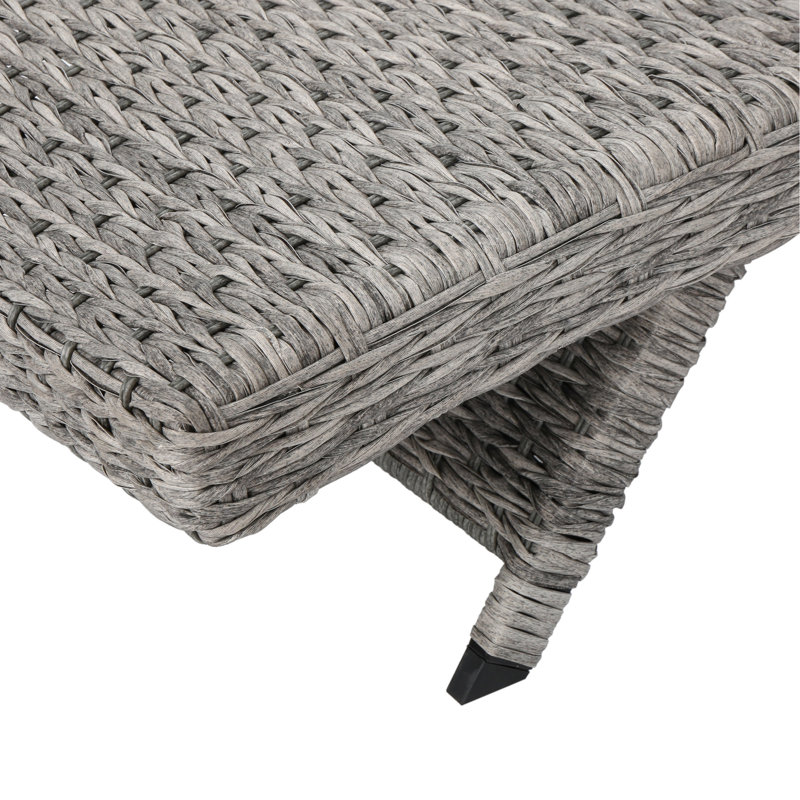 Chaise longue en osier crème (ensemble de 2)
